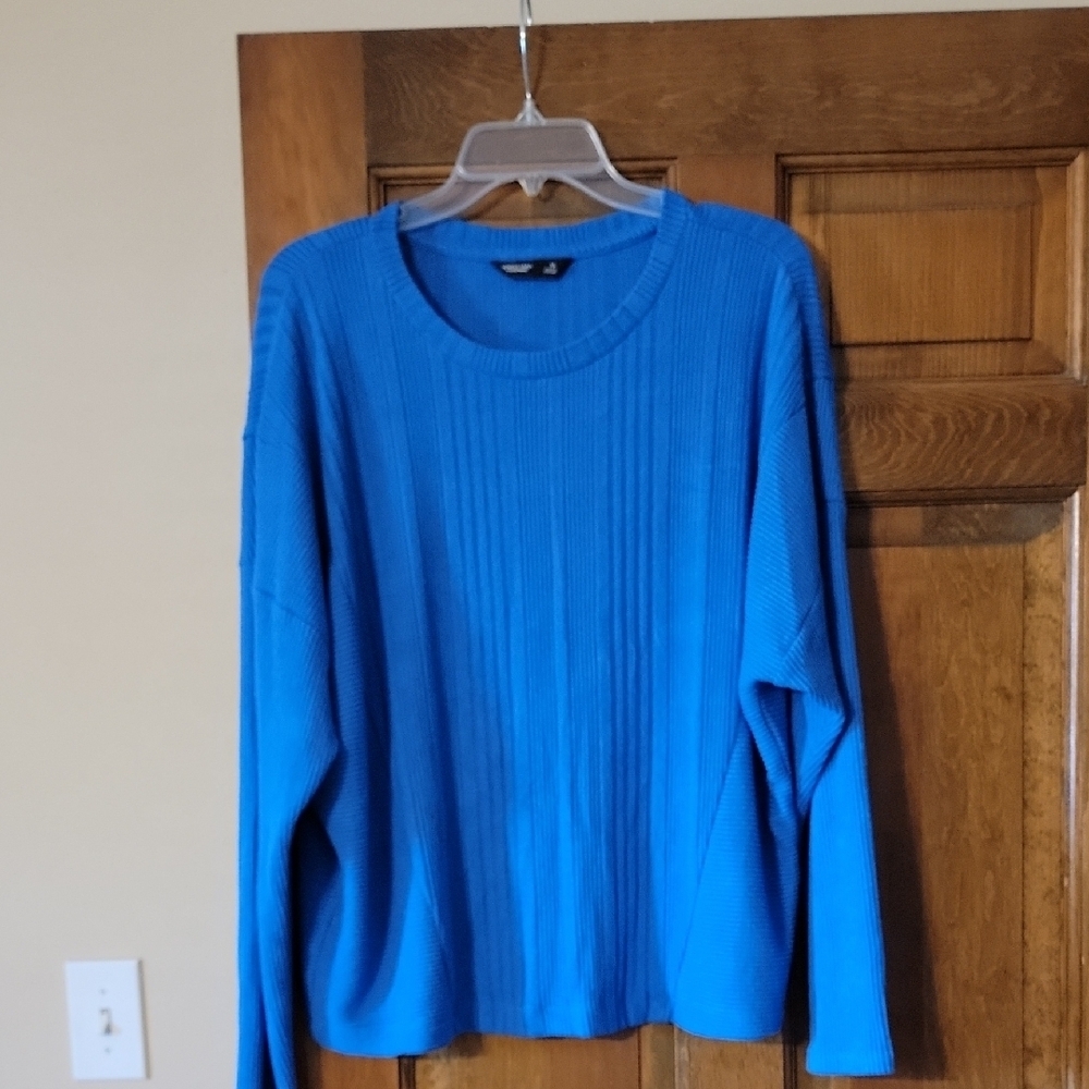 Vibrant Blue Ribbed Sweater